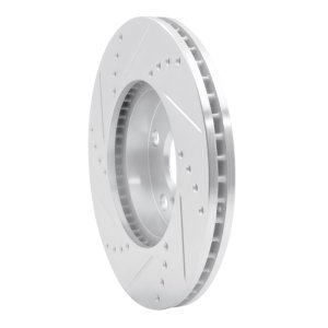 Toyota RAV4 Brake Rotor (1) - Front Right - R1 Concepts - Drilled & Slotted - Silver - `01-`05